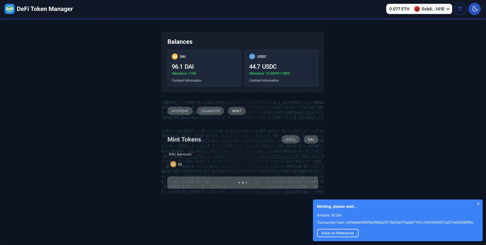 DeFi Token Manager